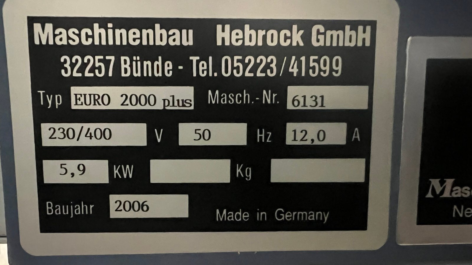 2006 m. Kantavimo staklės HEBROCK EURO 2000 PLUS - Image 5
