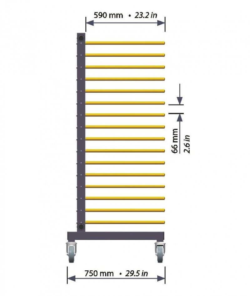 Mover 4 dažytų ruošinių džiovinimo vežimėlis - Image 3