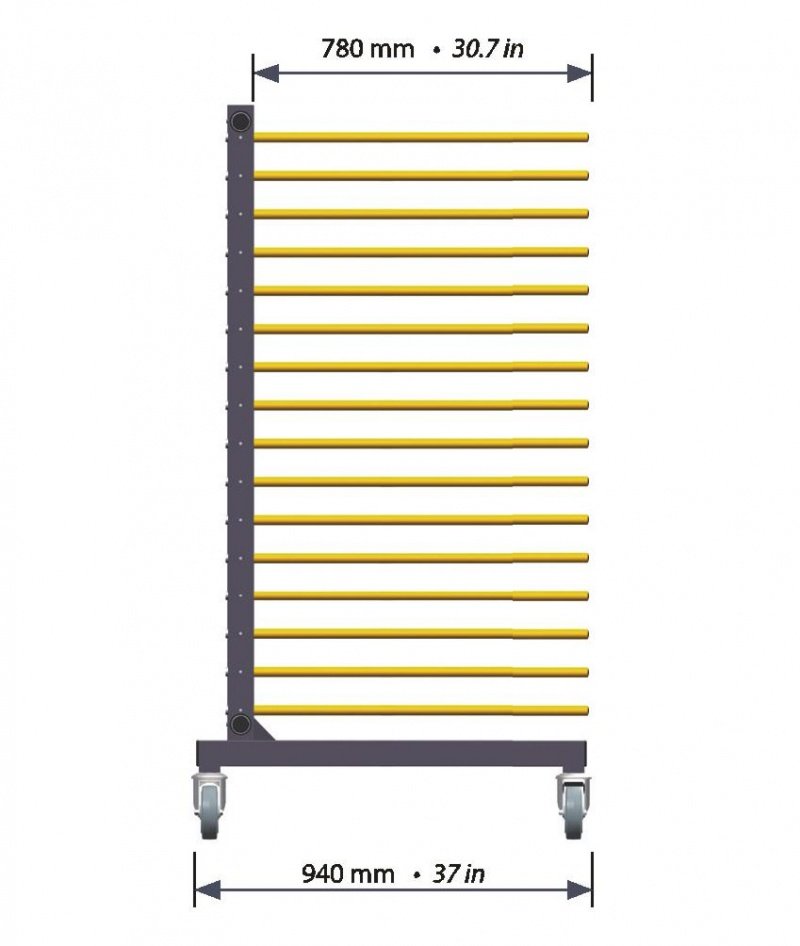 Mover 4 dažytų ruošinių džiovinimo vežimėlis - Image 4